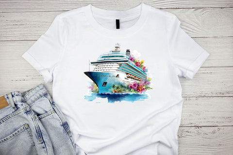 Cruise Ship Watercolor Clipart Bundle Sublimation Designangry 