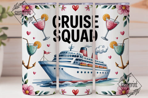 Cruise Squad 20oz Tumbler Wrap Sublimation sassyprint 