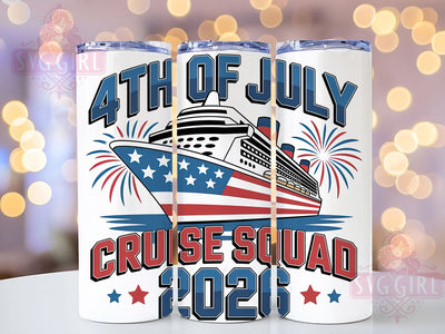 Cruise Squad 4th July 20oz Tumbler, USA Flag Wrap, Sublimation Gift, Patriotic Mug, 20oz Tumbler Design, Cruise Squad Graphic, July 4th Celebration Sublimation SvggirlplusArt 