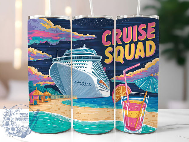 Cruise Squad Beach Party Tumbler Wrap, Beach Squad Tumbler, Vacation Friend Design, Ship Squad Cup, Ocean Trip Gift, Cruise Party Design, Travel Group Tumbler Sublimation ToriDesigns 