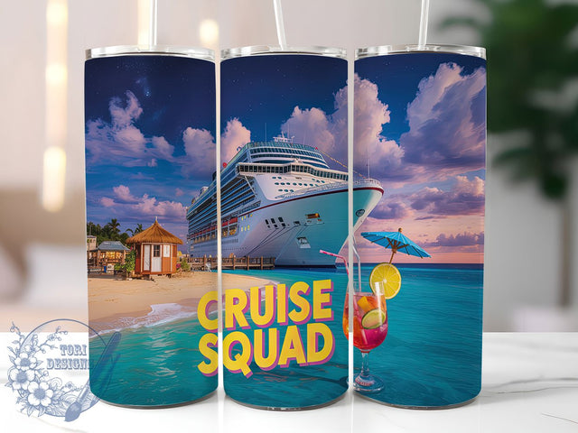 Cruise Squad Beach Party Tumbler Wrap, Beach Squad Tumbler, Vacation Friend Design, Ship Squad Cup, Ocean Trip Gift, Cruise Party Design, Travel Group Tumbler Sublimation ToriDesigns 