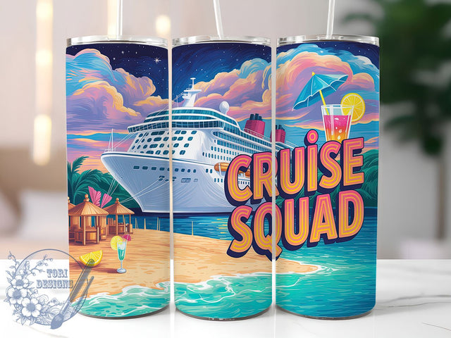 Cruise Squad Beach Party Tumbler Wrap, Beach Squad Tumbler, Vacation Friend Design, Ship Squad Cup, Ocean Trip Gift, Cruise Party Design, Travel Group Tumbler Sublimation ToriDesigns 