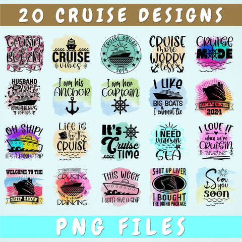 Cruise Sublimation Designs Bundle, 20 Cruise PNG Files For Sublimation, Cruise Quotes PNG, Cruise 2024 Shirt PNG, Cruise Vibes PNG Sublimation HappyDesignStudio 