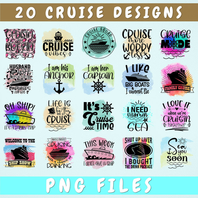Cruise Sublimation Designs Bundle, 20 Cruise PNG Files For Sublimation, Cruise Quotes PNG, Cruise Shirt PNG, Cruise Vibes PNG Sublimation HappyDesignStudio 