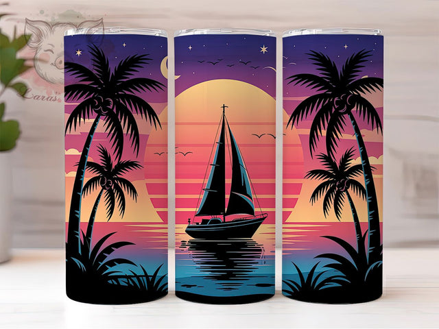 Cruise Summer Vacation 20oz Tumbler, Summer Vacation Wrap, 20oz Sublimation Wrap, Ocean Travel Cup, Beach Getaway Design, Nautical Adventure Tumbler, Tropical Holiday Gift Sublimation Lara' s Designs 