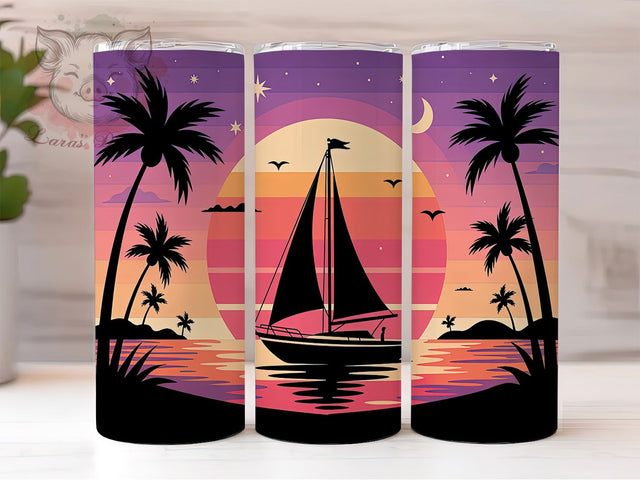 Cruise Summer Vacation 20oz Tumbler, Summer Vacation Wrap, 20oz Sublimation Wrap, Ocean Travel Cup, Beach Getaway Design, Nautical Adventure Tumbler, Tropical Holiday Gift Sublimation Lara' s Designs 