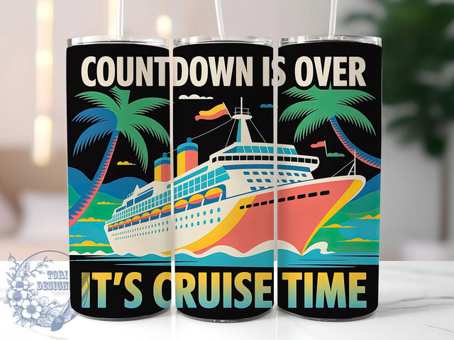 Cruise Time 20oz Tumbler Wrap, Funny Cruise Quotes, Vacation Countdown Design, Nautical Sublimation Wrap, Cruise Ship Theme, 20oz Tumbler Design, PNG Tumbler Wrap Sublimation ToriDesigns 
