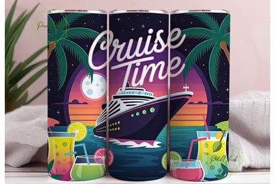 Cruise Time 20oz Tumbler Wrap Sublimation PixelChick 