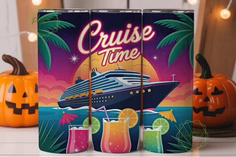 Cruise Time 20oz Tumbler Wrap Sublimation PixelChick 