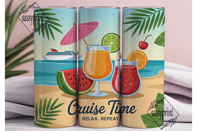 Cruise Time 20oz Tumbler Wrap Sublimation sassyprint 