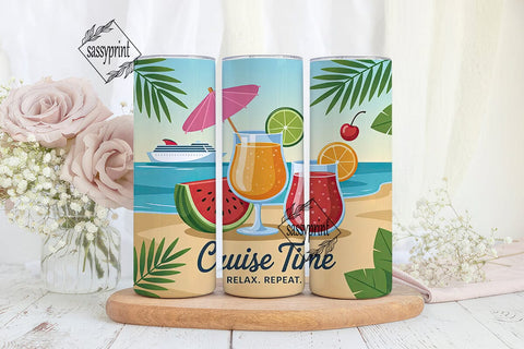 Cruise Time 20oz Tumbler Wrap Sublimation sassyprint 