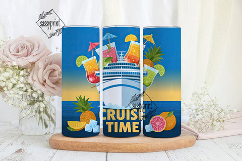 Cruise Time 20oz Tumbler Wrap Sublimation sassyprint 