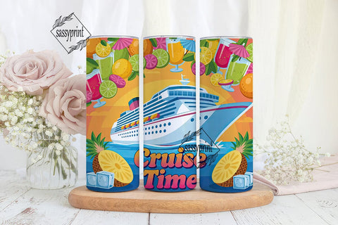Cruise Time 20oz Tumbler Wrap Sublimation sassyprint 