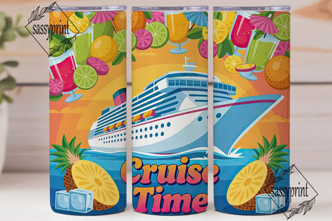 Cruise Time 20oz Tumbler Wrap Sublimation sassyprint 