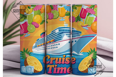 Cruise Time 20oz Tumbler Wrap Sublimation sassyprint 