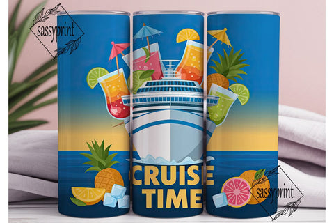 Cruise Time 20oz Tumbler Wrap Sublimation sassyprint 