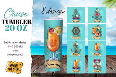 Cruise tumbler sublimation bundle. Vacation tumbler 8 design Sublimation Yustaf Art Store 