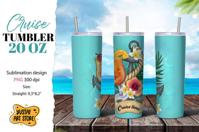 Cruise tumbler sublimation. Cruise time. Vacation tumbler Sublimation Yustaf Art Store 