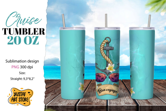 Cruise tumbler sublimation design. Bon voyage Sublimation Yustaf Art Store 