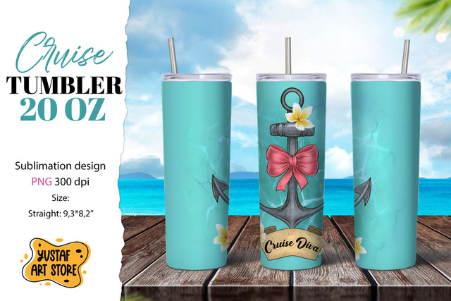 Cruise tumbler sublimation design. Cruise diva Sublimation Yustaf Art Store 