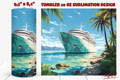 Cruise tumbler wrap sublimation / cruise ship, palm beach Sublimation Angelina Semenova 
