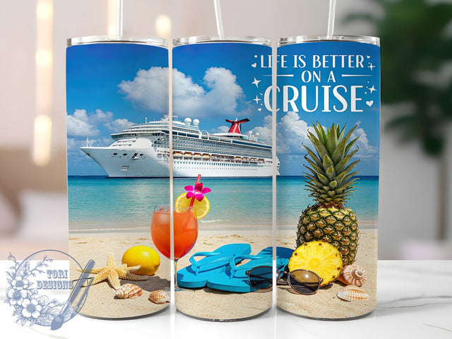 Cruise Vacation Nautical Ocean Tumbler, Vacation Tumbler, Travel Tumbler, Ocean Tumbler, Nautical Tumbler, 20oz Sublimation Wrap, Beach Tumbler Sublimation ToriDesigns 