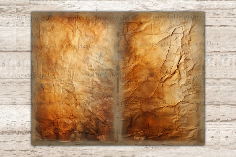 Crumpled Paper Junk Journal Pages | Vintage Collage Sheet - So Fontsy