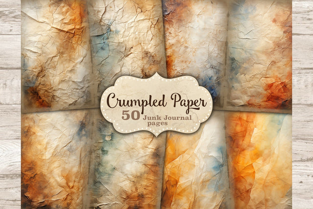 Crumpled Paper Junk Journal Pages | Vintage Collage Sheet SVG GlamArtZhanna 