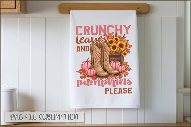 Crunchy leaves and pumpkins please Towel PNG Sublimation Shetara Begum 