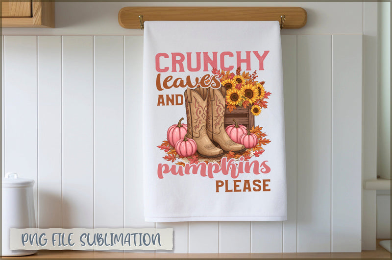 Crunchy leaves and pumpkins please Towel PNG Sublimation Shetara Begum 