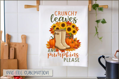 Crunchy leaves and pumpkins please Towel PNG Sublimation Shetara Begum 