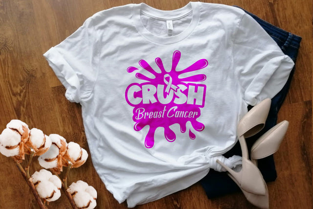 Crush Breast Cancer, Cancer Awareness Svg, Ribbon Svg, Breast Cancer svg, Breast Cancer png, Pinktober SVG, Svg cut file for Cricut, silhouette SVG DesignDestine 