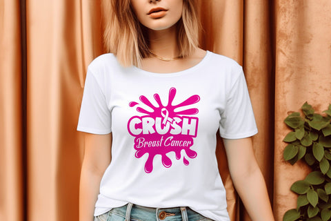 Crush Breast Cancer, Cancer Awareness Svg, Ribbon Svg, Breast Cancer svg, Breast Cancer png, Pinktober SVG, Svg cut file for Cricut, silhouette SVG DesignDestine 