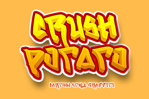 Crush Potato Font Prasetya Letter 