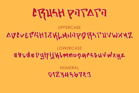 Crush Potato Font Prasetya Letter 