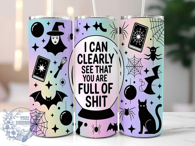 Crystal Ball Magic Witch Tumbler, Magic Ball, Witch's Spell, Basic Witch, Skinny Tumbler Png, 20oz Tumbler Wrap, Sublimation Design Sublimation ToriDesigns 