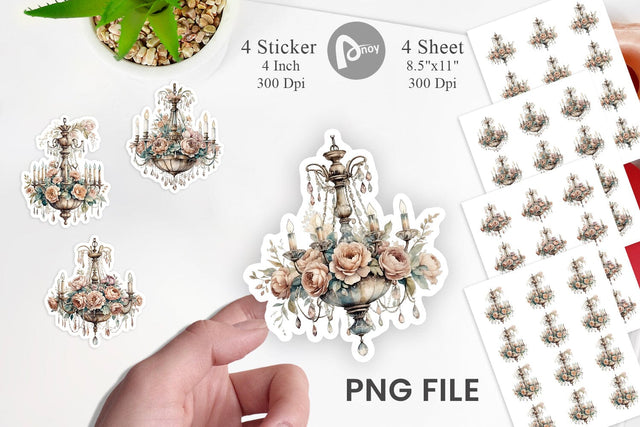Crystal Chandelier Sticker Sublimation artnoy 