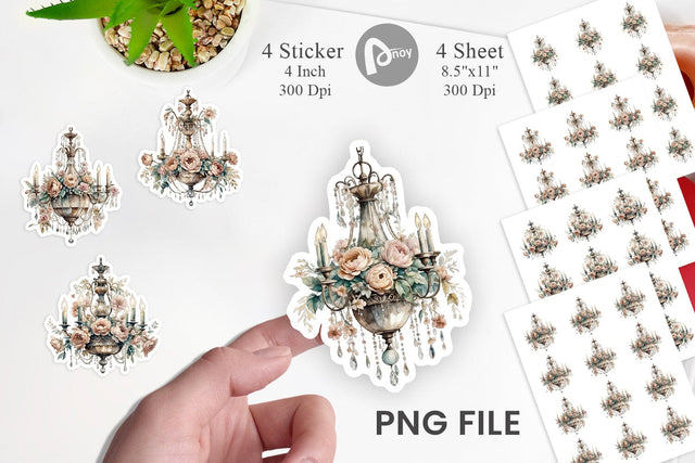 Crystal Chandelier Sticker Sublimation artnoy 