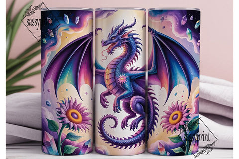 Crystal Dragon 20oz Tumbler Wrap Sublimation sassyprint 
