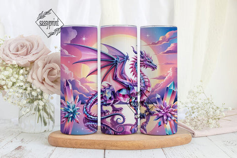 Crystal Dragon 20oz Tumbler Wrap Sublimation sassyprint 