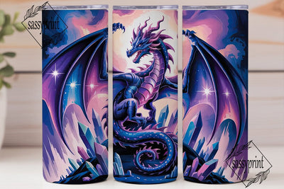 Crystal Dragon 20oz Tumbler Wrap Sublimation sassyprint 