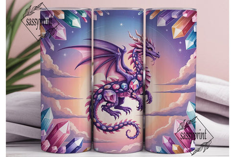 Crystal Dragon 20oz Tumbler Wrap Sublimation sassyprint 