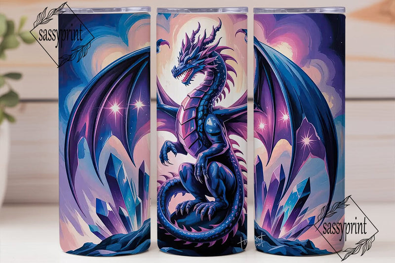 Crystal Dragon 20oz Tumbler Wrap Sublimation sassyprint 