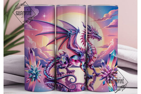 Crystal Dragon 20oz Tumbler Wrap Sublimation sassyprint 