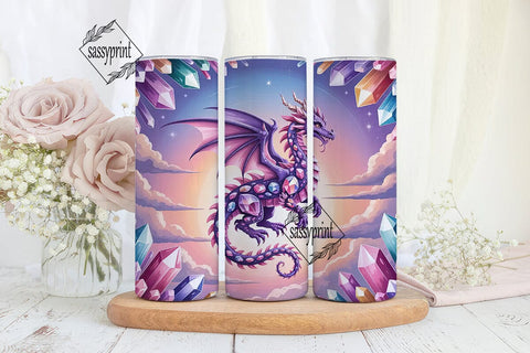 Crystal Dragon 20oz Tumbler Wrap Sublimation sassyprint 