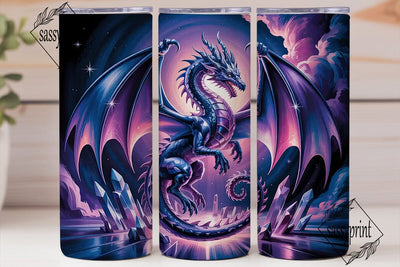 Crystal Dragon 20oz Tumbler Wrap Sublimation sassyprint 