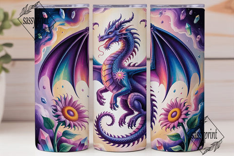 Crystal Dragon 20oz Tumbler Wrap Sublimation sassyprint 