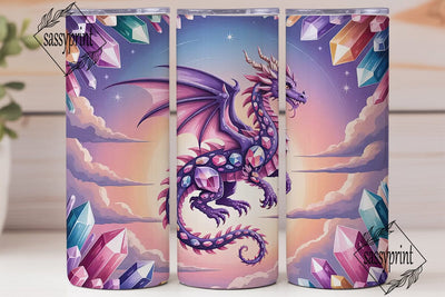 Crystal Dragon 20oz Tumbler Wrap Sublimation sassyprint 