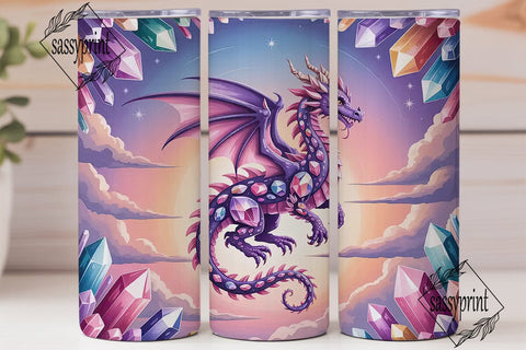 Crystal Dragon 20oz Tumbler Wrap Sublimation sassyprint 