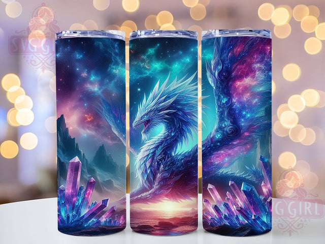 Crystal Gem Dragon Fantasy Tumbler, Gem Dragon, Magical Creature, 20Oz Tumbler, Sublimation Design, Fantasy Wrap, Enchanted Art Sublimation SvggirlplusArt 